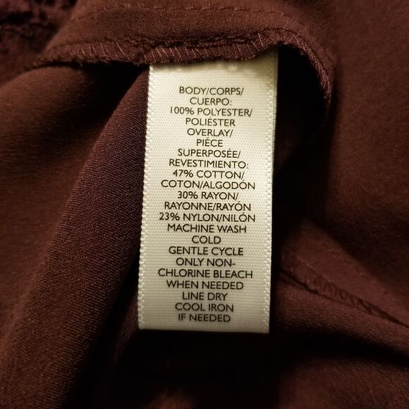 Loft Women's Size L Cabernet Half Floral Lace Overlay Sleeveless Dress - Picture 7 of 8